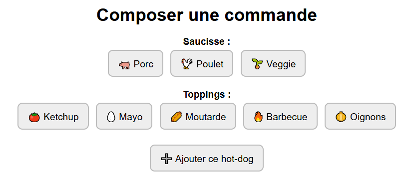 Application de prise de commande